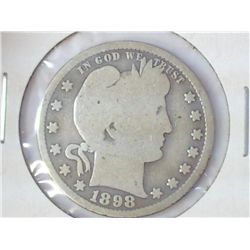 1898-S BARBER QUARTER