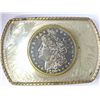 Image 1 : BELT BUCKLE WITH 1897 MORGAN SILVER DOLLAR