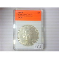 1990-W EISENHOWER SILVER DOLLAR MS69