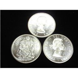 3-1964 CANADA SILVER 50 CENTS (UNC)