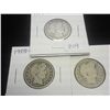 Image 1 : 1908-D,08-O & 09-S BARBER QUARTERS