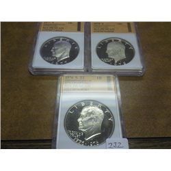 1976-S T2, 77-S & 78-S IKE DOLLARS SGS PR70 CAM