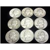 Image 1 : 9 ASSORTED WASHINGTON SILVER QUARTERS