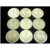 Image 2 : 9 ASSORTED WASHINGTON SILVER QUARTERS