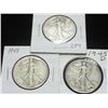 Image 1 : 1942-S,45 & 45-D WALKING LIBERTY HALF DOLLARS