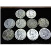Image 1 : 10 ASSORTED 40% SILVER KENNEDY HALF DOLLARS