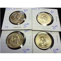 2007-D ADAMS, JEFFERSON, MADISON & WASH. $'S (UNC)