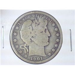 1901 BARBER HALF DOLLAR (VERY GOOD)