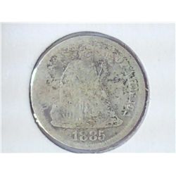 1885 SEATED LIBERTY DIME