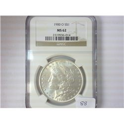 1900-O MORGAN SILVER DOLLAR NGC MS62