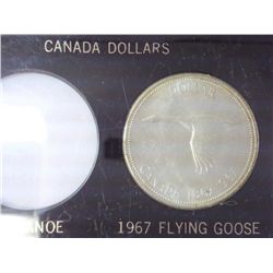 1867-1967 CANADA FLYING GOOSE SILVER DOLLAR (UNC)