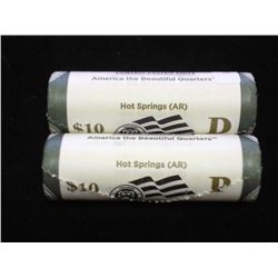 ROLLS OF 2010 P/D HOT SPRINGS QUARTERS (UNC)
