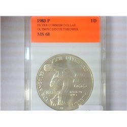 1963-P OLYMPIC DISCUS THROWER HALF DOLLAR MS68