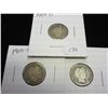 Image 1 : 1909-D, 10-S & 16 BARBER DIMES