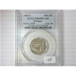2005-S OREGON QUARTER PCGS PR69 DCAM