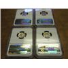 Image 2 : 4 NGC SLABS ROOSEVELT DIMES ALL MS64