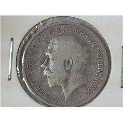 1916 GREAT BRITAIN SILVER 6 PENCE