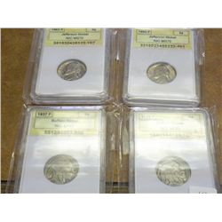 4 NIC NICKEL SLABS 1928 BUFFALO NICKEL (VF30)