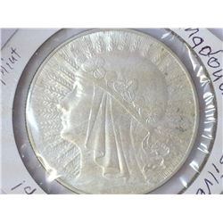 1933 POLISH SILVER 10 ZLOTYCH