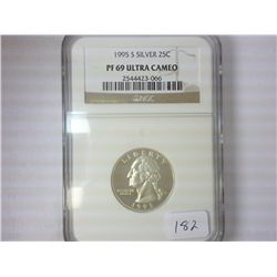 1995-S SILVER WASHINGTON QUARTER NGC PF69 ULTRACAM