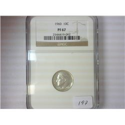 1960 SILVER ROOSEVELT DIME NGC PF67