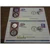 Image 1 : 2 US MINT 50 STATE QUARTER FDC'S ALASKA & WYOMING