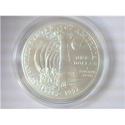 1992-D COLUMBUS SILVER DOLLAR (UNC)