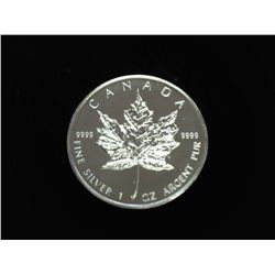 2007 CANADA SILVER $5 MAPLE LEAF (PF LIKE)