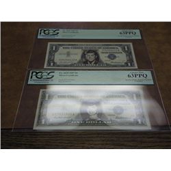 MR & MS. JFK 1957 $1 SILVER CERTIFICATES