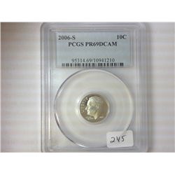 2006-S ROOSEVELT DIME PCGS PR69 DCAM