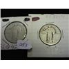Image 1 : 2 UNDATED STANDING LIBERTY QUARTERS