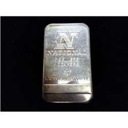 1 TROY OZ .999 FINE SILVER INGOT NATIONAL REFINERS