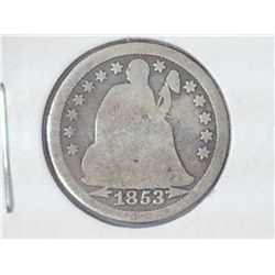 1853 SEATED LIBERTY DIME
