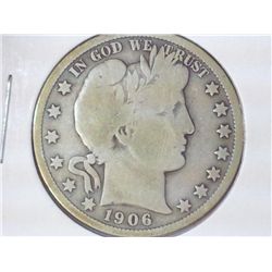 1906 BARBER HALF DOLLAR (VERY GOOD)