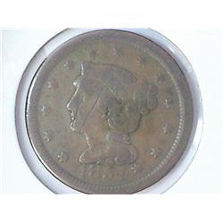 1854 US LARGE CENT (SCRATCHED)