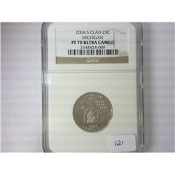 2004-S MICHIGAN QUARTER NGC PF70 ULTRA CAMEO