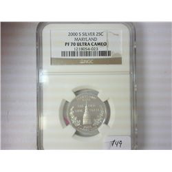 2000-S SILVER MARYLAND QUARTER NGC PF70 ULTRA CAM