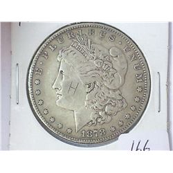 1878-S MORGAN SILVER DOLLAR "H" (SCRATCHED) ON OBV