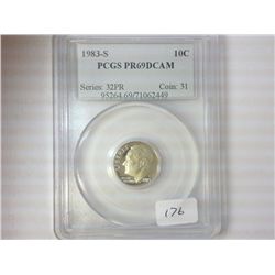 1983-S ROOSEVELT DIME PCGS PR69 DCAM