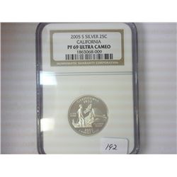 2005-S SILVER CALIFORNIA QUARTER NGC PF69 ULTRACAM
