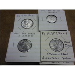 35 ASSORTED BRAZIL 1-10 CENTAVOS MOSTLY UNC