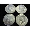 Image 1 : 4 ASSORTED 40% SILVER KENNEDY HALF DOLLARS
