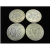Image 2 : 4 ASSORTED 40% SILVER KENNEDY HALF DOLLARS