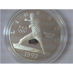 1992-S OLYMPIC BASEBALL SILVER DOLLAR PROOF
