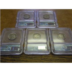 5 ICG BUFFALO NICKEL SLABS (1935,35-D,36,36-D,37)