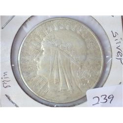 1932 POLAND SILVER 10 ZLOTYCH