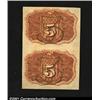 Image 2 : Fr. 1232 5c Second Issue Vertical Pair Superb Gem New.
