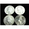 Image 1 : 4 ASSORTED 60'S WASHINGTON SILVER QUARTERS