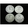 Image 2 : 4 ASSORTED 60'S WASHINGTON SILVER QUARTERS