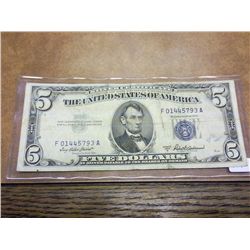 1953-A $5 SILVER CERTIFICATE BLUE SEAL